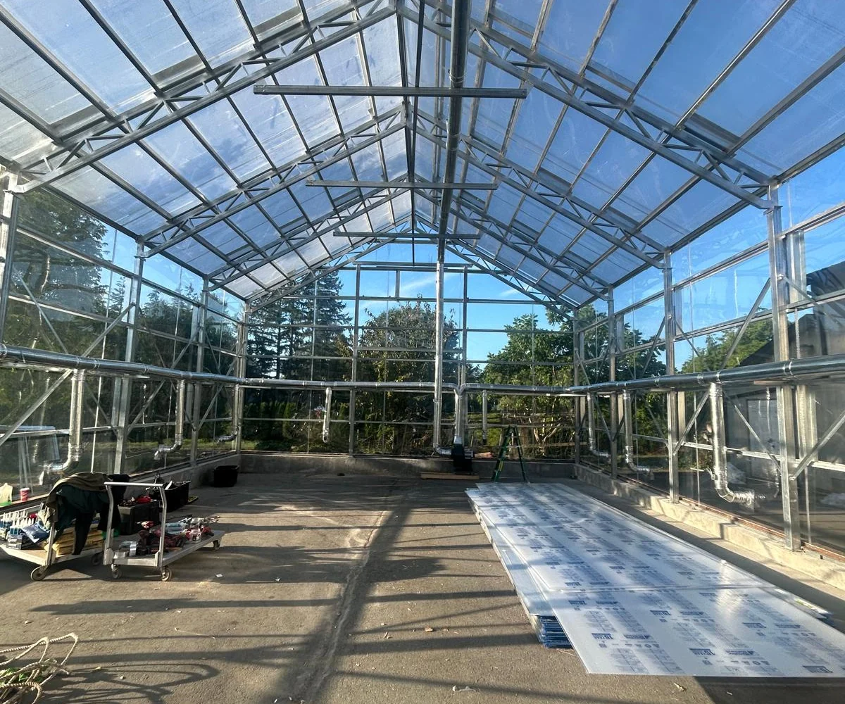 Interior of the AAI greenhouse during commissioning